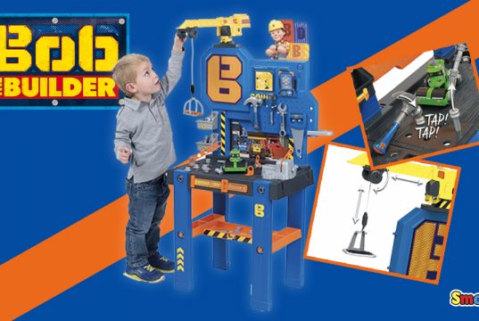 Herramientas de juguete de Bob The Builder. Centro de bricolaje con grúa